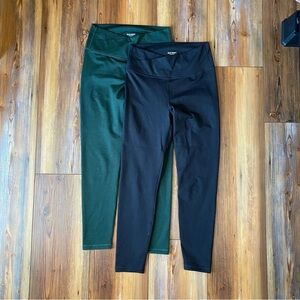 Old Navy Black & Forest Green Cloud Comfy Extra High-Rise Leggings Set Bundle